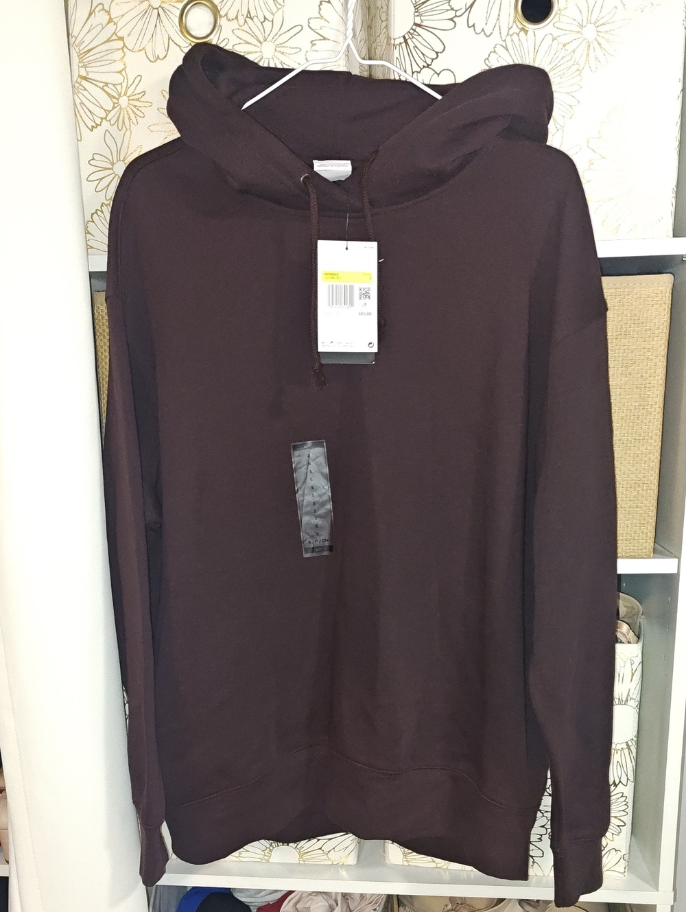 Nike Sportswear Club Phoenix Fleece Hoodie Womens Small Brown DJ7668-203